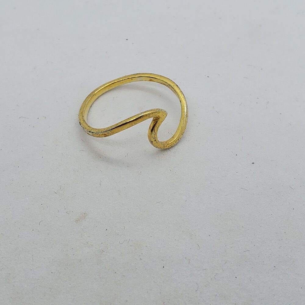Gold Plated Sterling Silver Wave Ring Size 5